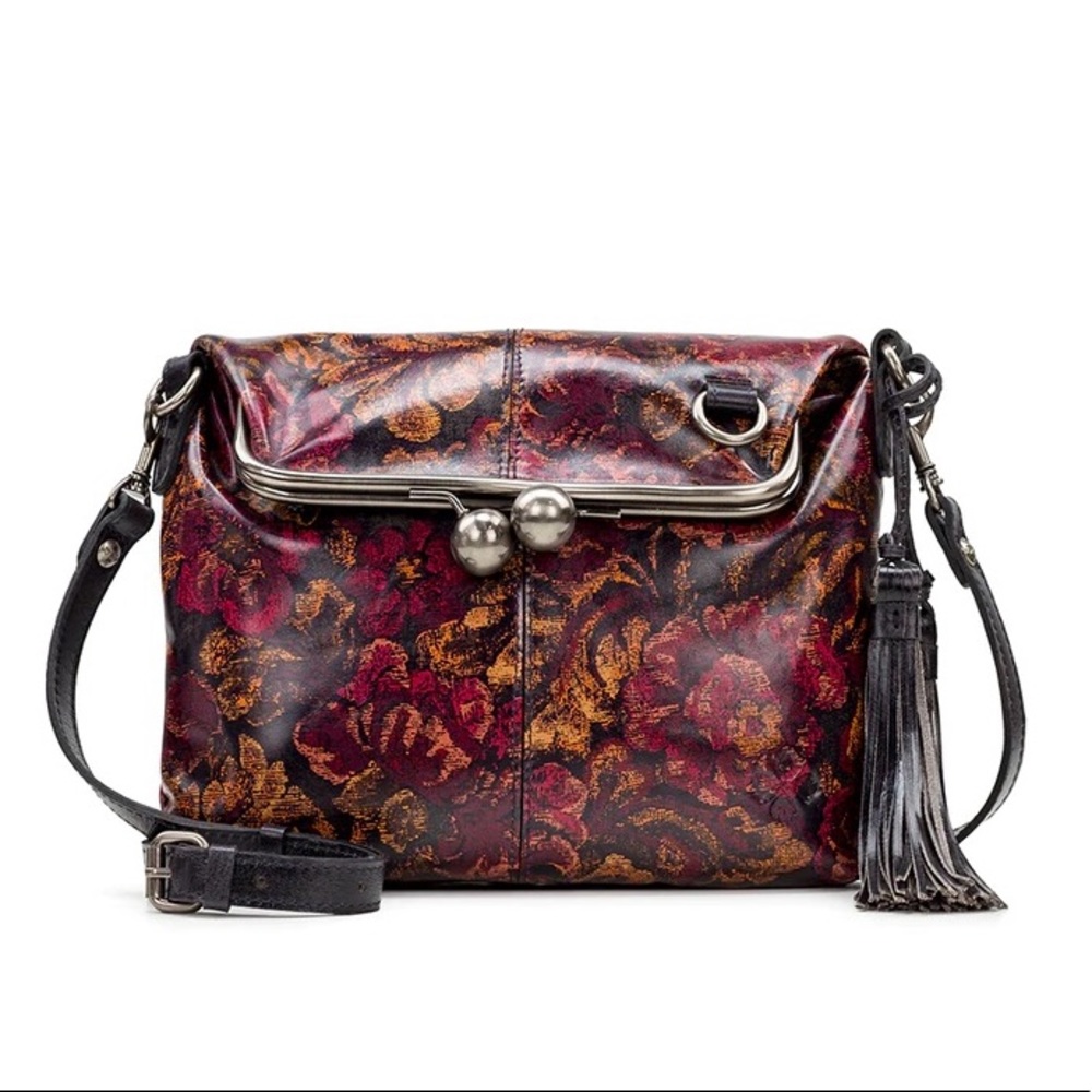 Patricia Nash Livata Kisslock Crossbody Vintage Floral Brocade🍁🍃